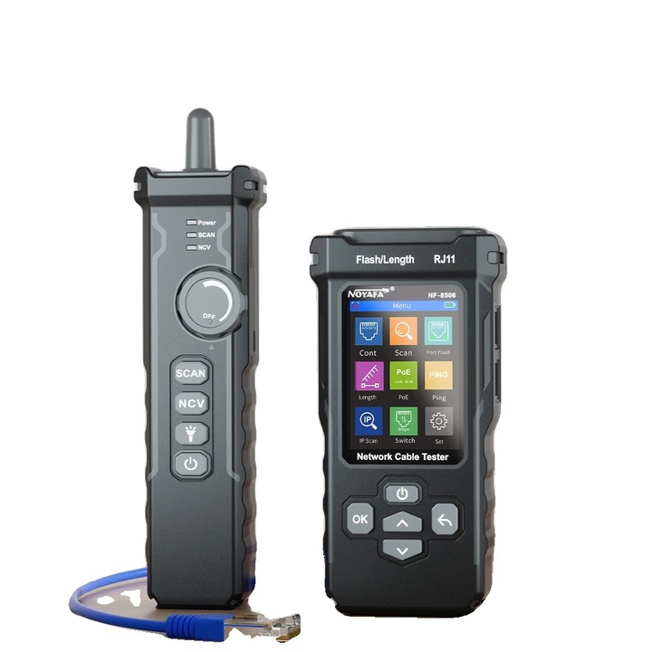 Tester de cablu, NF-8506, test PoE, scanare IP, 20x10x5cm