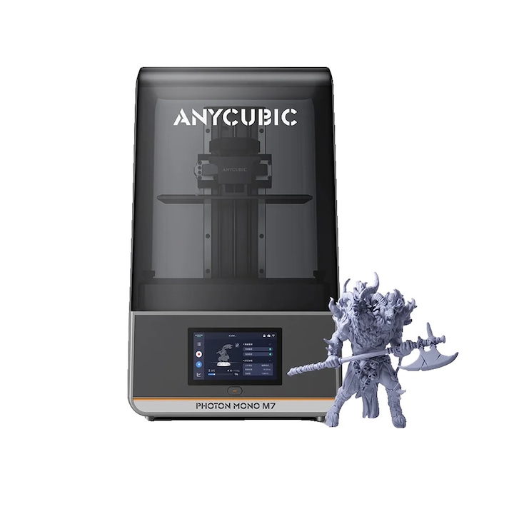 3D принтер Anycubic Photon Mono M7, максимална скорост 150 mm/h, размер на печат 223x126x230 mm, дебелина на слоя 0,01 mm