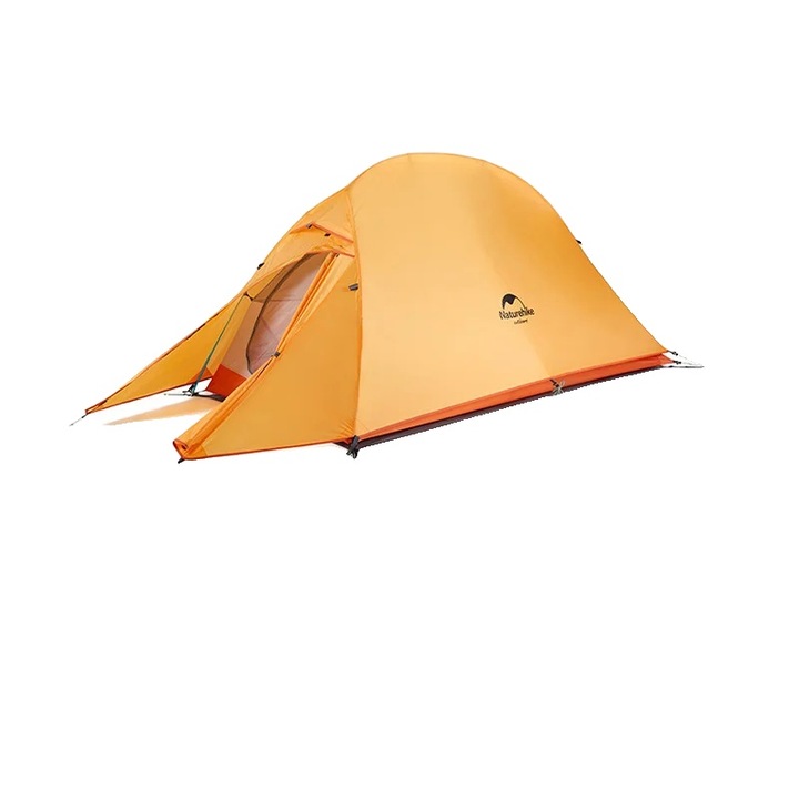 Kemping sátor 1 személyes, ultrakönnyű, vízálló >3000 mm, 275x110cm, narancssárga