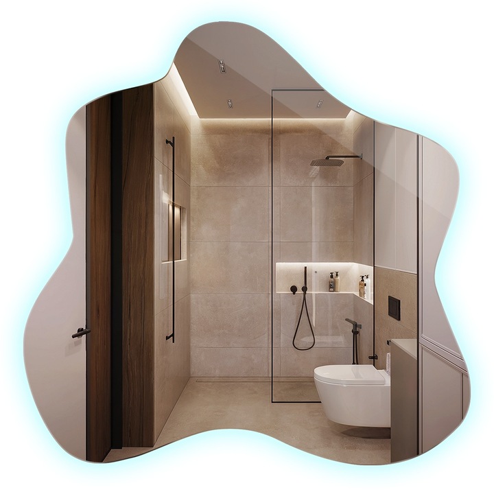 Szabálytalan led tükör, Tulup, Fal, Cool (6500K), 58 x 57,5 cm, 010390550230300000000