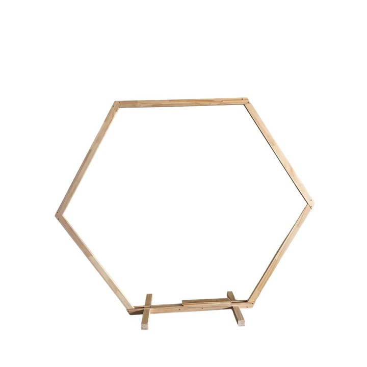 Arcade de nunta hexagonala, design rustic, asamblare usoara, lemn, L