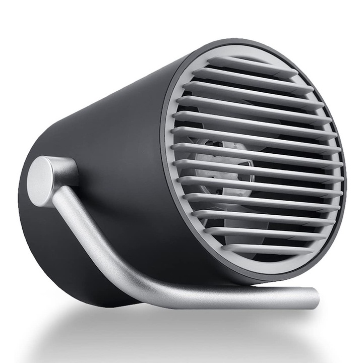 Малък USB персонален вентилатор, технология Twin Turbo, черен цвят, за офис и пътуване
