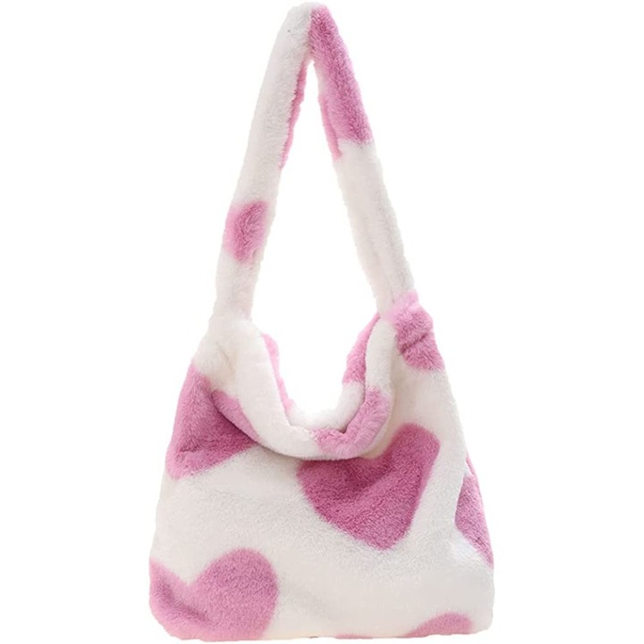 Női plüss válltáska, nagy kapacitású, aranyos dizájn, többszínű