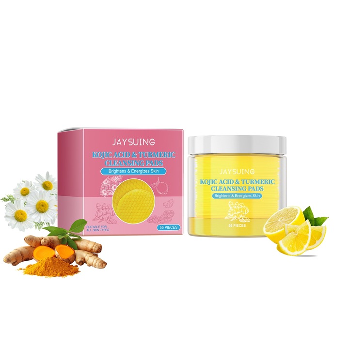 Памучни тампони с коджикова киселина и куркума, Jaysuing, нежно почистване, 30 бр.