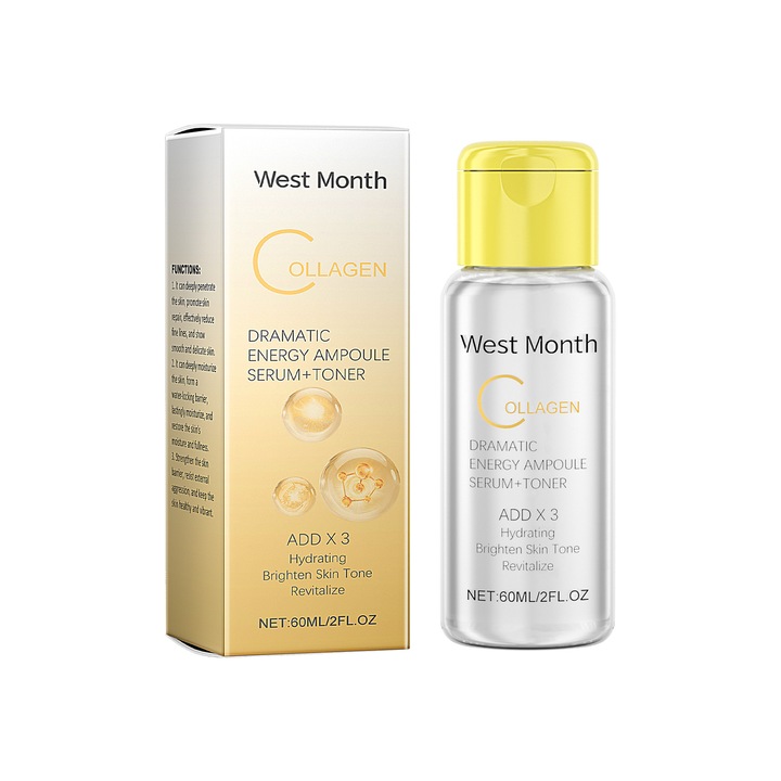 Toner cu colagen, tratament hidratant si revigorant pentru fata, 200ml