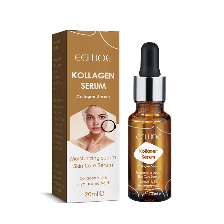 Ser facial cu colagen, EELHOE, hidratare profunda, anti-riduri, 30ml