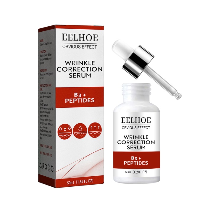 Serum anti-riduri cu peptide, 2 bucati, hidratant, pentru fata