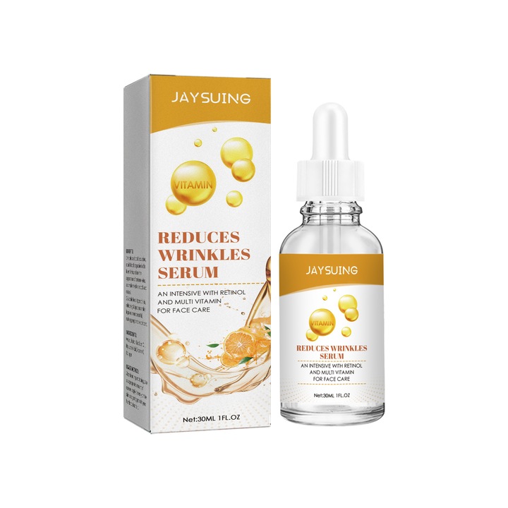 Ránctalanító arcszérum, retinol, jaysuing, csukamájolaj, hialuronsav, 30 ml