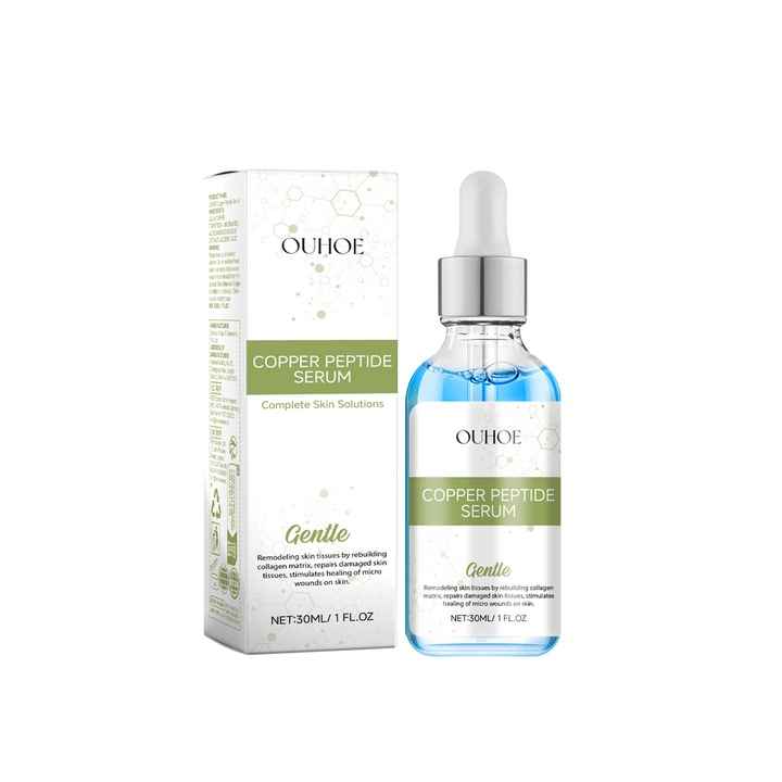 Ser facial cu peptide de cupru, hidratant, 30ml, albastru
