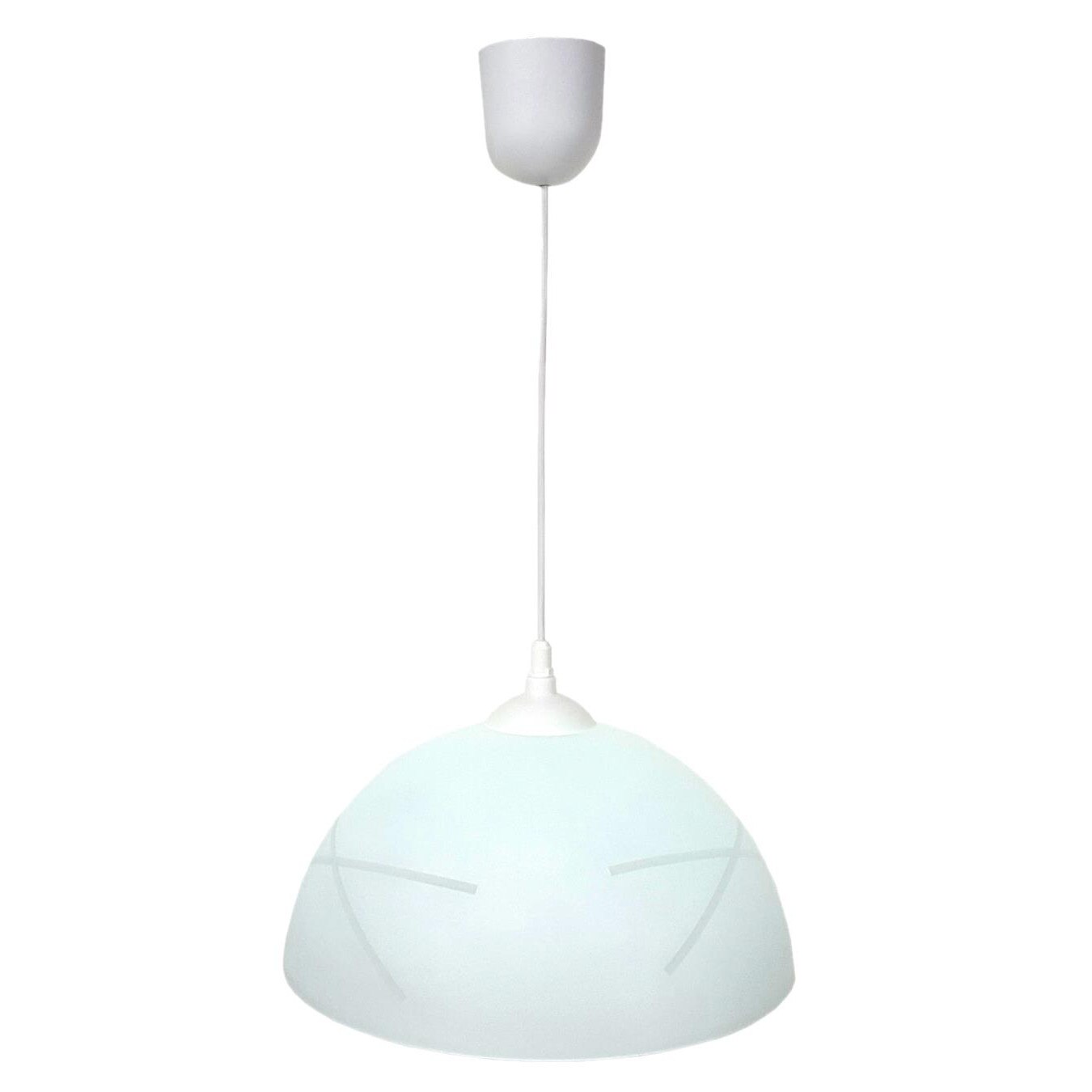 Lampa suspendata in stil clasic Lampex, 70 cm, Gri/Alb