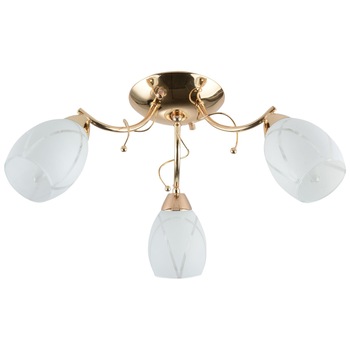 Lustra Lampex, Yoko 3, 3x60W, E-14 Alb/Auriu Lustra Lampex, Yoko 3, 3x60W, E-14 Alb/Auriu