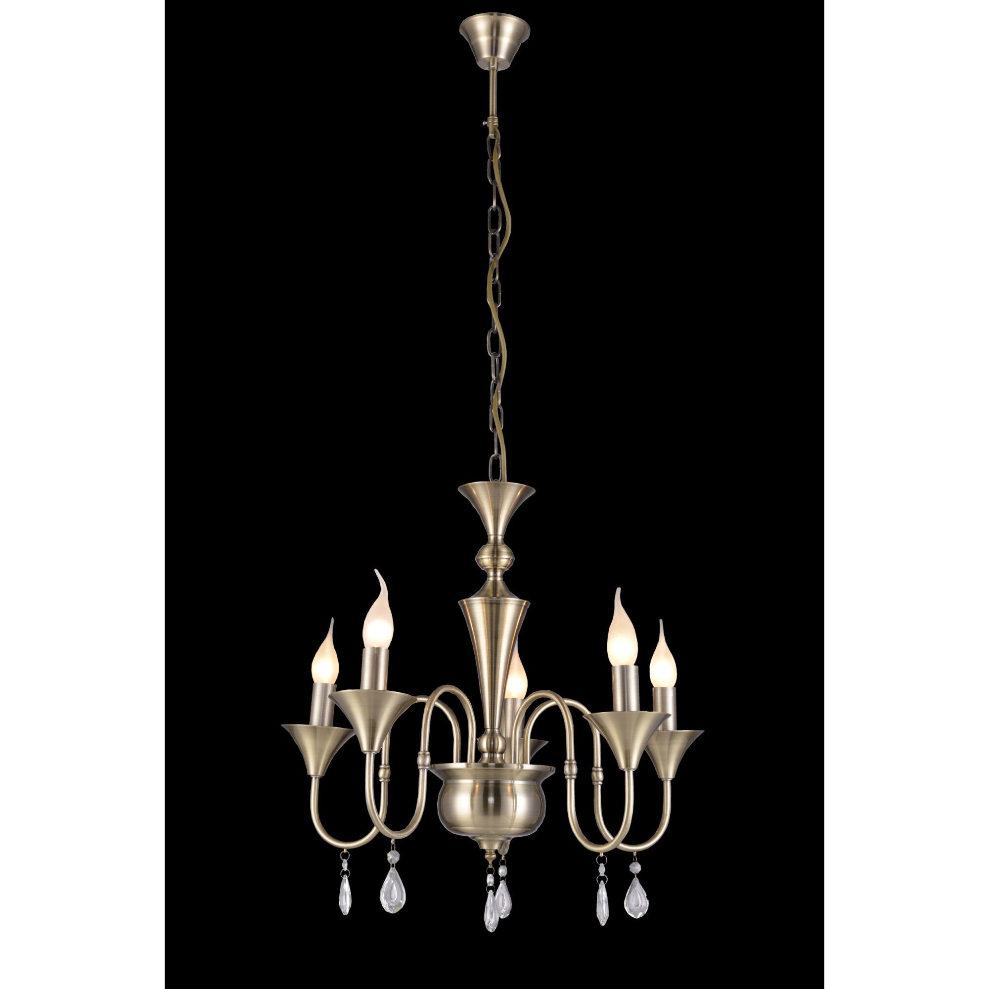 Candelabrul Andy 5 Lampex, 5x60W, E14, Metal, Argintiu