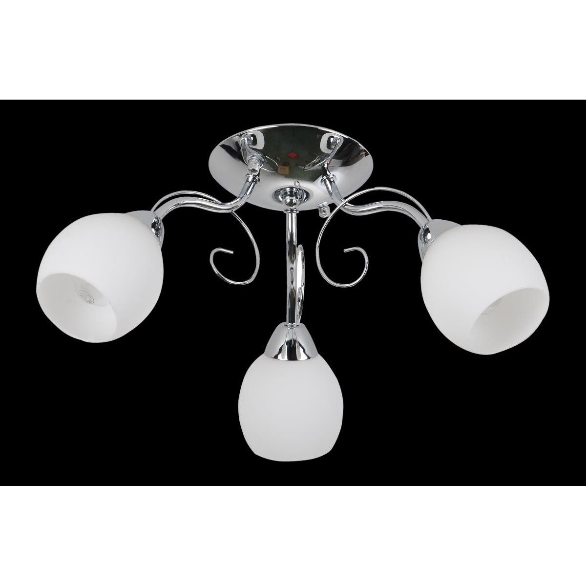 Lustra Lampex Greg 3, 3x60W, E14, Metal/Sticla, Alb/ Argintiu