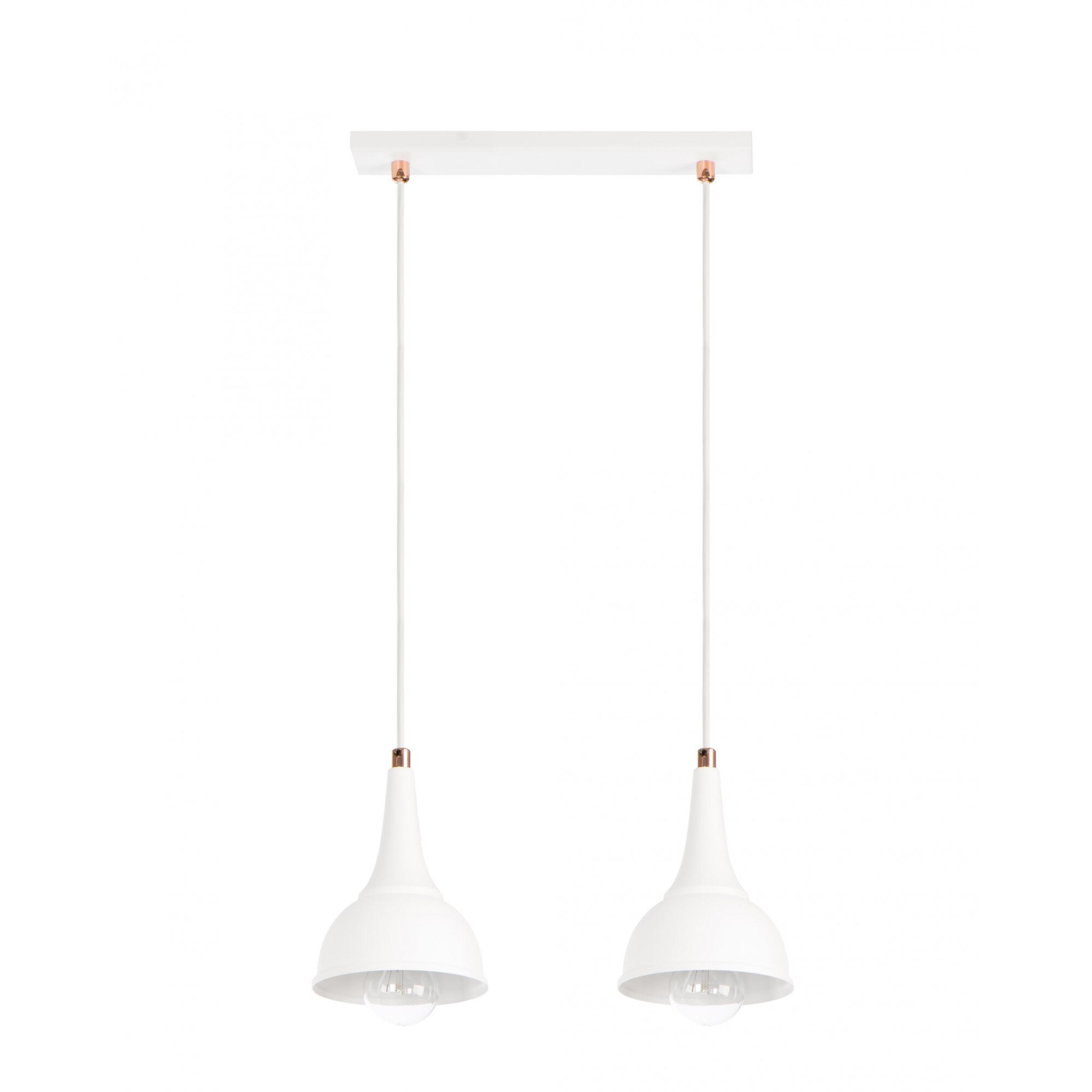 Lampa suspendata Lampex, Alla 2, 2x40W, Metal, Alb