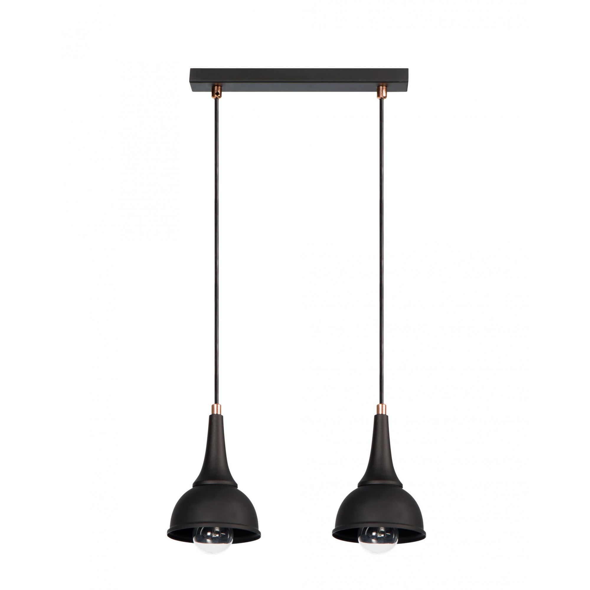 Lampa suspendata Lampex, Alla 2, 2x40W, Metal, Negru