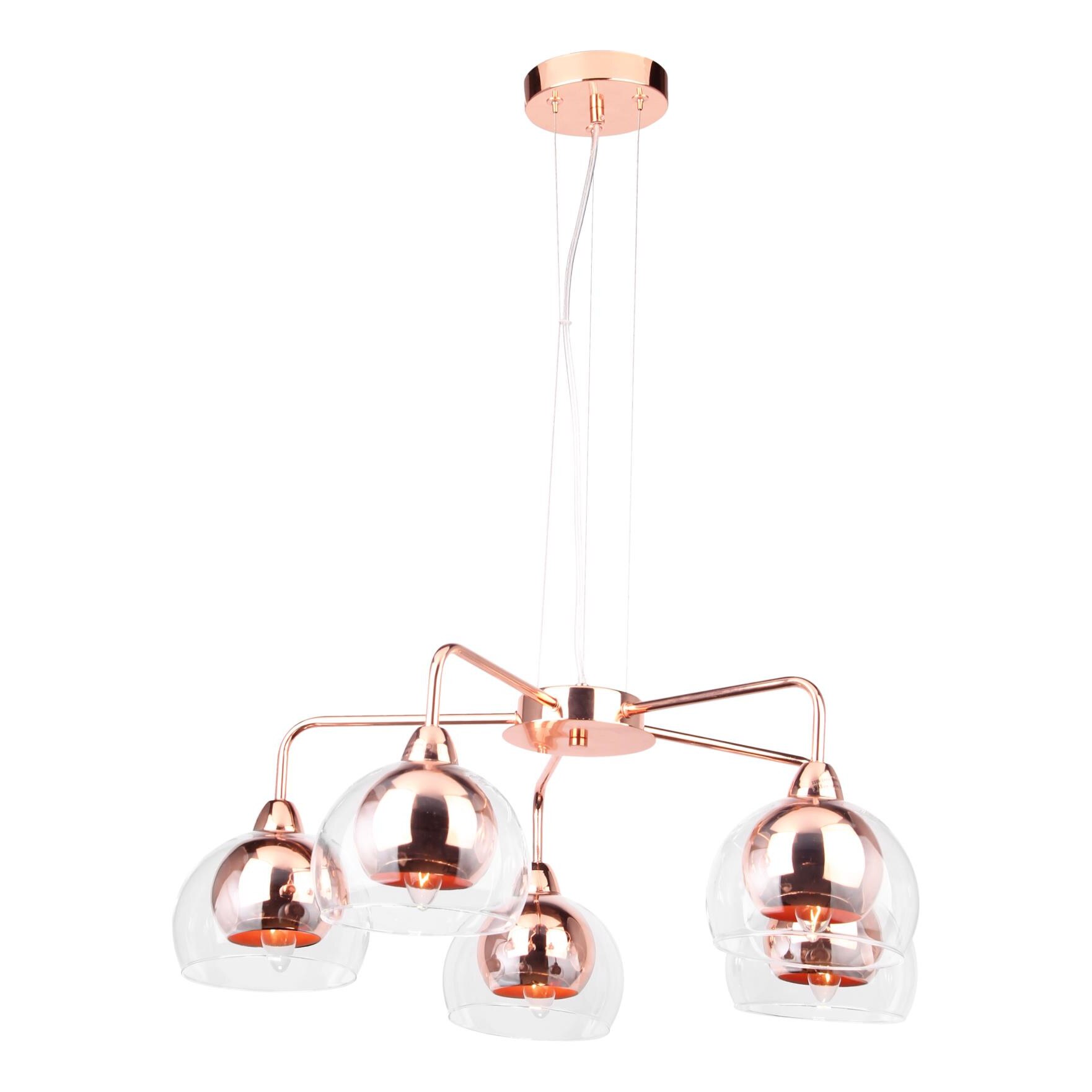 Lustra Lampex Cirta, E 14, 5x 40 W, Metal/Sticla, Aramiu