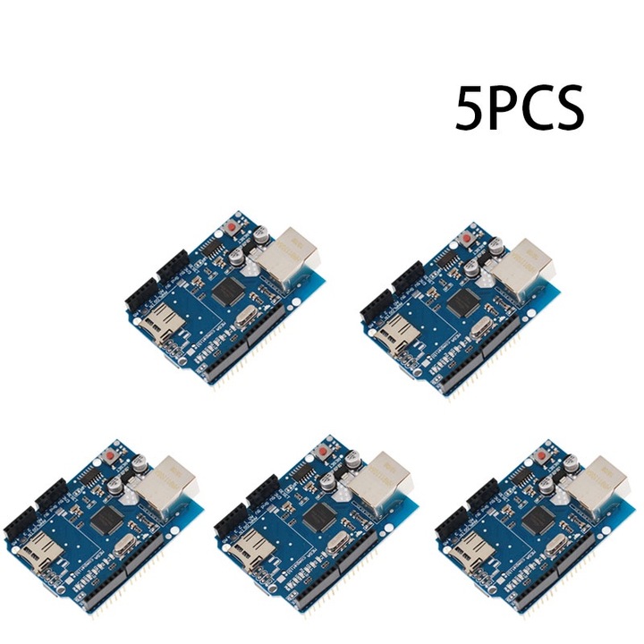 Placa de expansiune Ethernet W5100 R3 General cu suport pentru card micro-SD, 4 conexiuni socket, 7x5.4x2.4cm