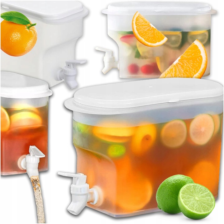 Recipient Pentru Bauturi Suc Lapte Limonada Cu Robinet 3 Litri Transparent