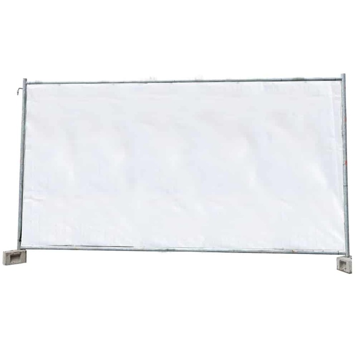 Plasa de protectie pentru santier Boni-Shop, 1,76m x 3,41m, 160g/m, alb, rezistent la apa si UV