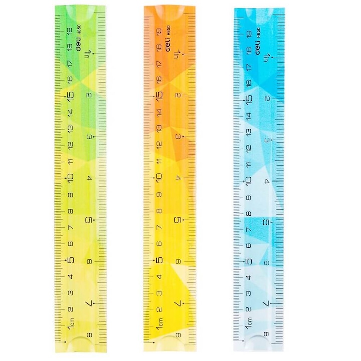 Rigla multicolora flexibila 20 cm