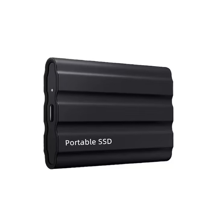 Външен SSD Rqiurpn, 2TB, черен, ултрапреносим, удобен, високоскоростен мобилен SSD диск, с USB 3.1 C порт, поддържа PC, лаптоп и MacShock Resistant