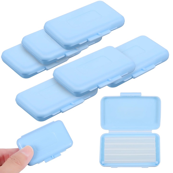 Set de 6 cutii de ceara dentara pentru aparate dentare, hipoalergenica, 5.50x3.70x1.00cm, aroma mentolata