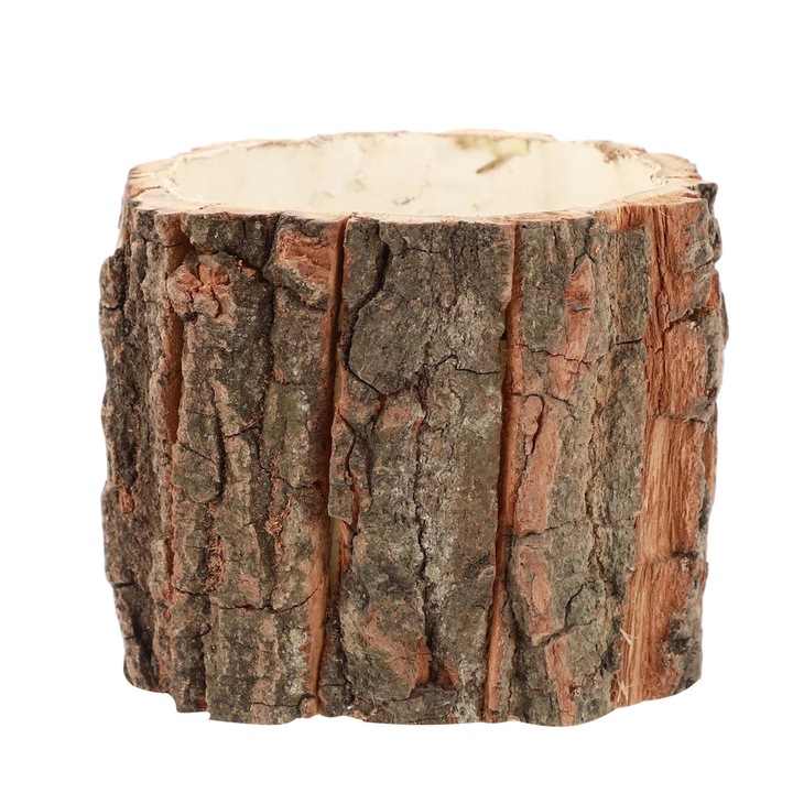 Ghiveci din lemn pentru flori, design natural, 30x30cm