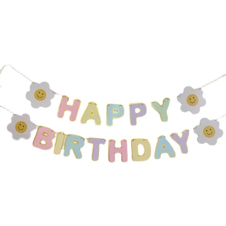 Set accesorii petrecere "Happy Birthday", banner multicolor, 2 bucati, dimensiuni variate