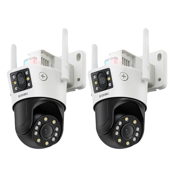 Térfigyelő kamera, 8MP, betekintési szög 107, fehér, 2 db-os szett