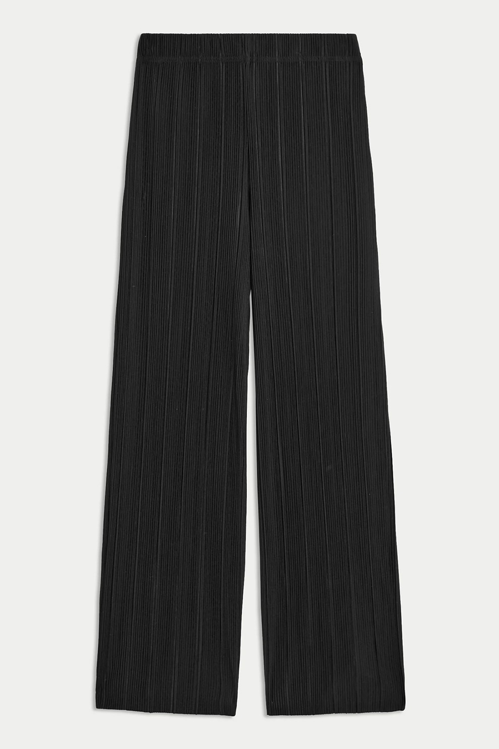 Marks & Spencer, Pantaloni uni striati, Negru stins, 12