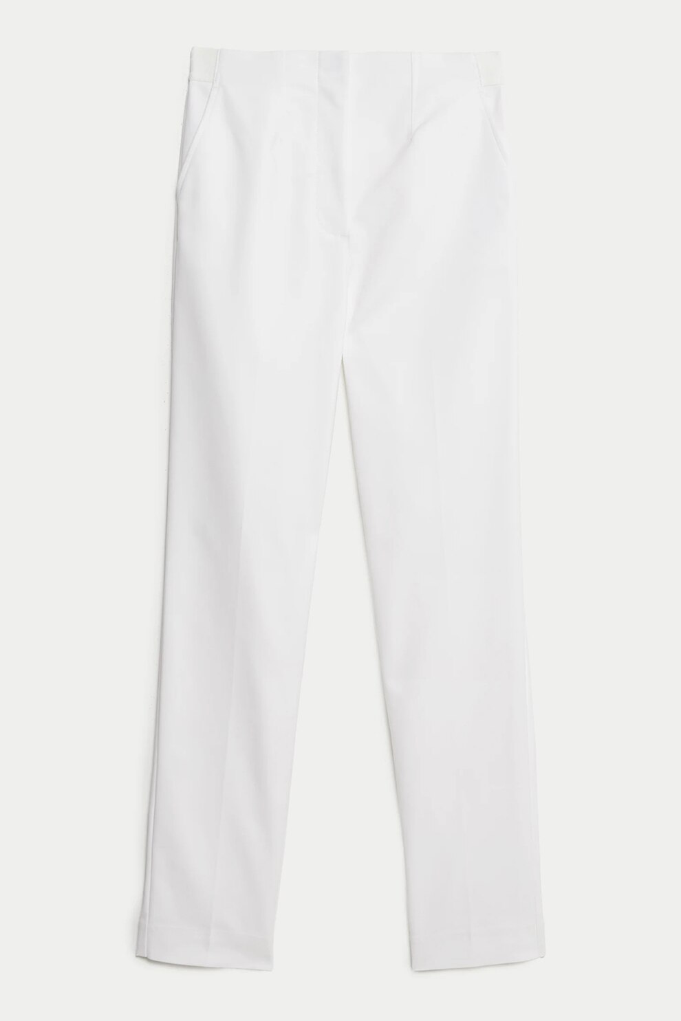Marks & Spencer, Pantaloni slim fit cu talie medie, Alb optic, 14