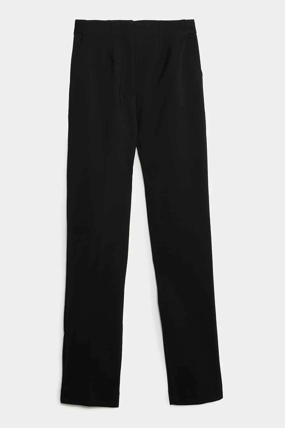 Marks & Spencer, Pantaloni slim fit cu talie medie, Negru, Negru stins, 14