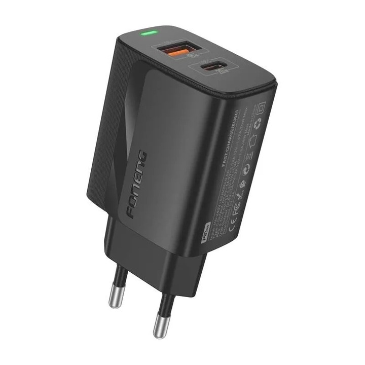 Foneng EU66 A+C 2 incarcator de retea (PD20W) negru