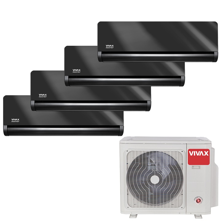 Aer Conditionat MULTISPLIT VIVAX ACP-36COFM105AERI / 3x ACP-09CH25AEHI Gray Mirror + ACP-12CH35AEHI Gray Mirror, Inverter, Ionizator, Follow Me, Flux de aer 3D, Wi-Fi Ready