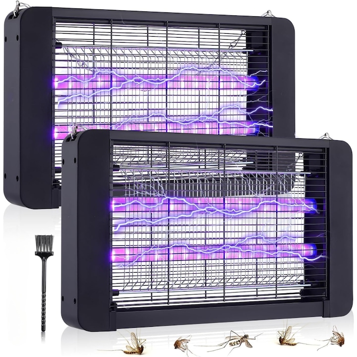 HASEPE rovarellenes eszköz, 40 W-os UV-lámpa, szúnyog- és legyek elleni védelem, 200 m2-es lefedettség, padlóra/mennyezetre szerelhető, biztonságos védelem, alacsony fogyasztás, fekete