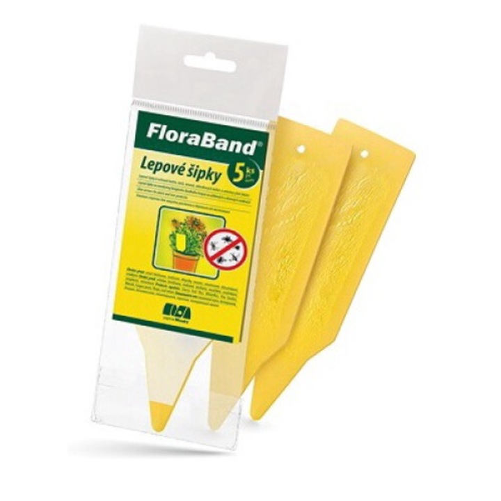 Защитна лента за цветя, лепило против насекоми, жълти стрелки, комплект от 5 бр