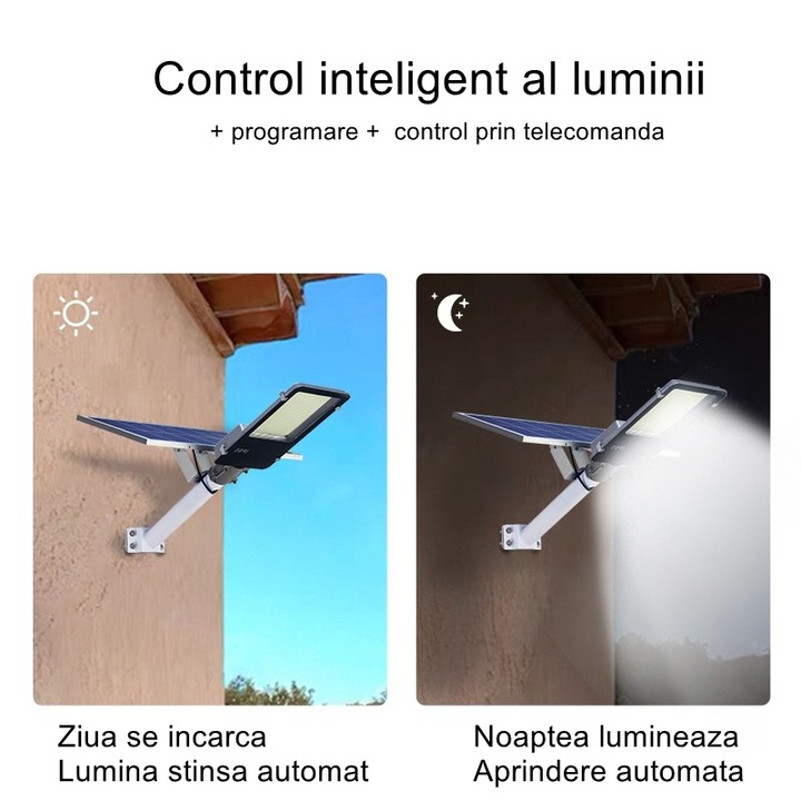 Southern Sky utcai napelemes lámpa, udvarra vagy utcára, fényes felület, vízálló, rögzítéssel szerelhető, fényérzékelő, lítium akkumulátor, IP65, hideg fény, 500W teljesítmény, 10 óra üzemidő, 49.5 x 21 x 9 cm, fekete - kiváló minőség
