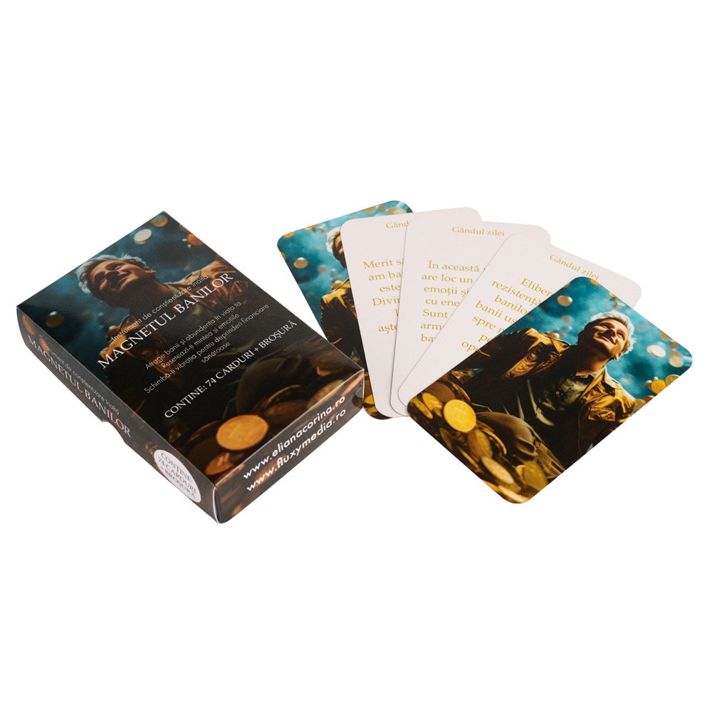 CARDURI ORACOL - MAGNETUL BANILOR - SET de 74 CARDURI + 1 CARD