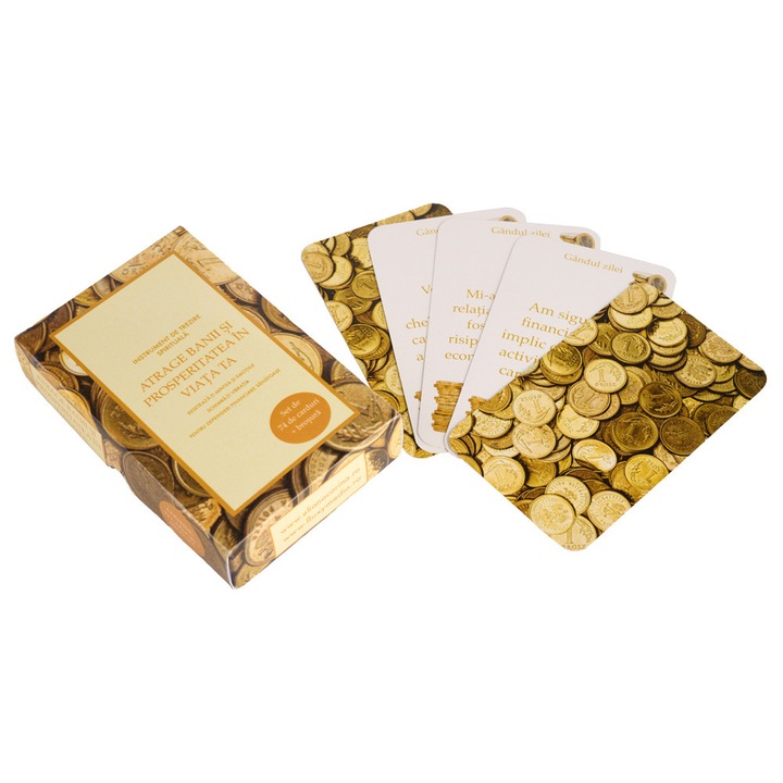CARDURI ORACOL - ATRAGE BANII SI PROSPERITATEA IN VIATA TA ! - 1 SET de 74 CARDURI + CARD special cu Instructiuni