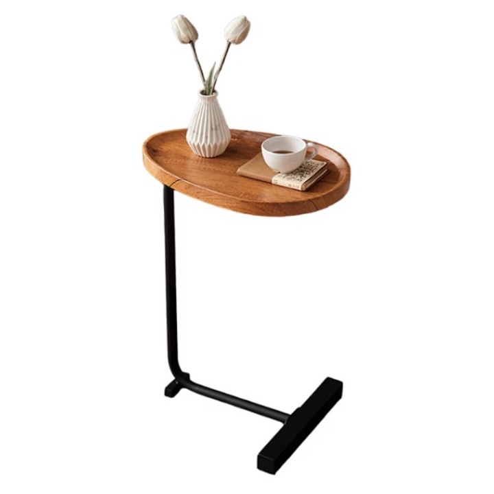 Холна маса с метален крак, преносима, кафяво/черно, 40x30x70, coshop®