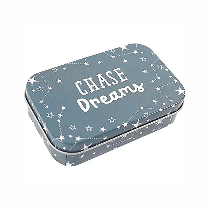 Cutie multifunctionala de depozitare din metal cu text, Chase Dreams''