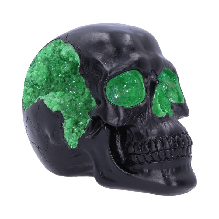 Ornament "Geode Skull Green" - Figurina Gotica