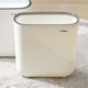 Cos de gunoi, 10L, plastic, alb, design minimalist, deschis