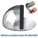 Opritoare Usa Autoadezive MONDESA®, Set 4 Bucati, Otel Inoxidabil, Cauciuc de Protectie, Antialunecare, Fara Gaurire, Fixare Puternica, Potrivit pentru Diverse Suprafete, Argintiu si Negru