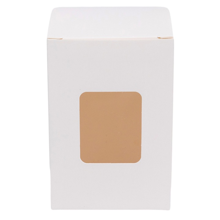 Cutie dreptunghiulara cu fereastra - alb (set 50 buc) 6x6x16cm, Createur