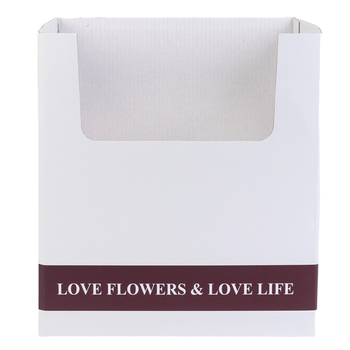 Szögletes virágcserép doboz füllel - fehér 24x24x26cm, Createur