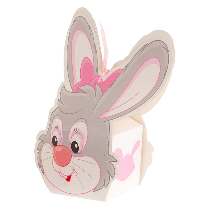 3D bögredoboz vidám BUNNY - rózsaszín, Createur