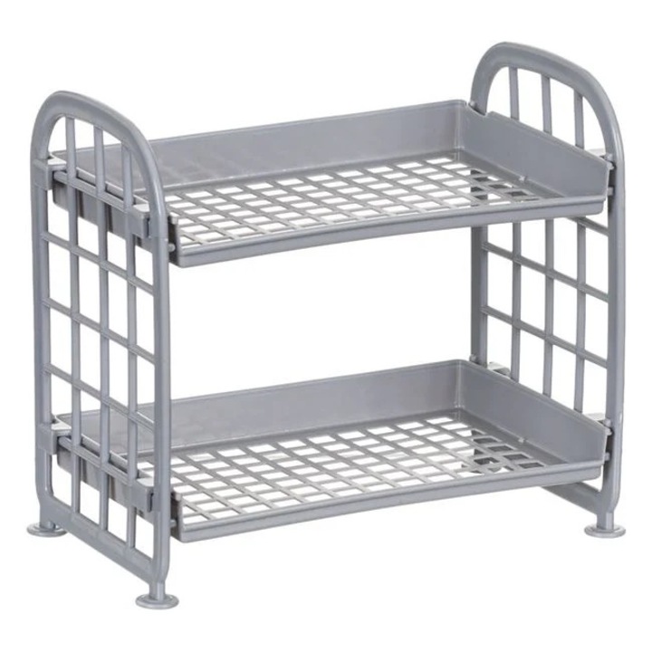 Mini etajera pentru bucatarie din plastic, 2 nivele, dimensiune 22x14x20.5cm