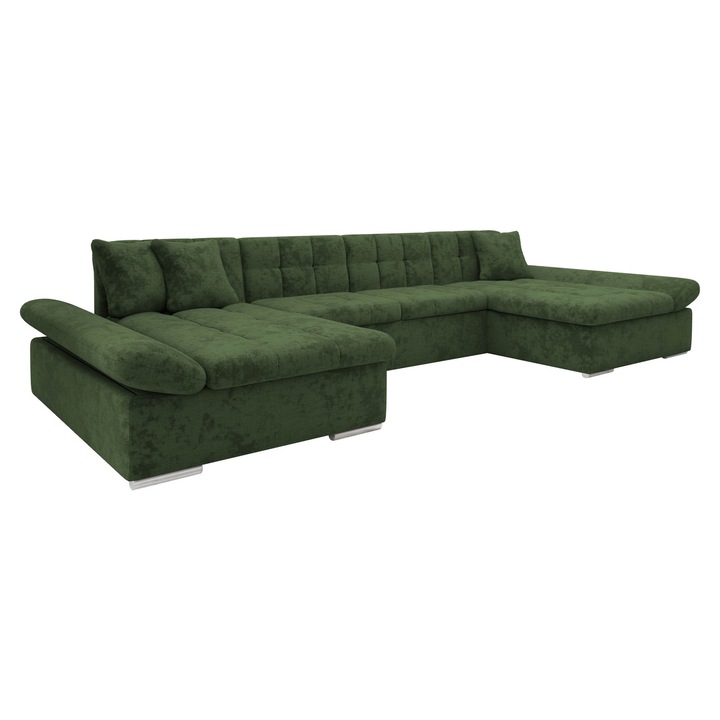 Coltar rabatabil Agata, MIRJAN24, verde inchis, 160x360x75 cm