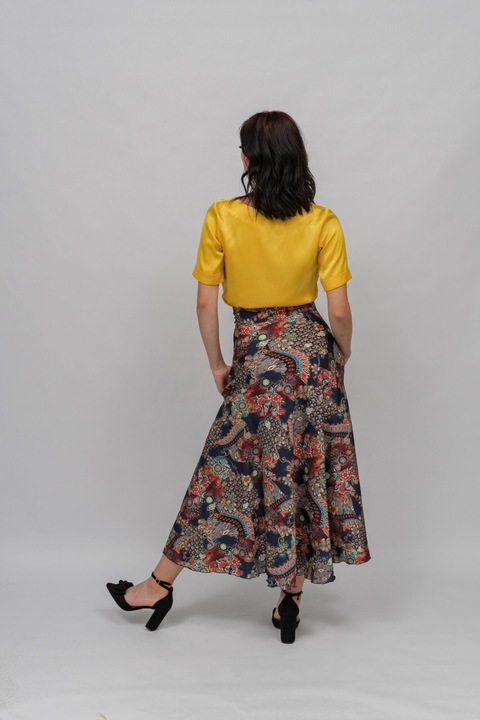 Fusta Boem Aura, eleganta, cu imprimeu